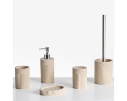 BELIANI HUARMEY - Badkameraccessoireset - Lichtbeige - Polyresin