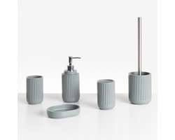 BELIANI HUARMEY - Badkameraccessoireset - Lichtgrijs - Polyresin
