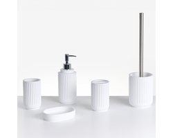 BELIANI HUARMEY - Badkameraccessoireset - Wit - Polyresin