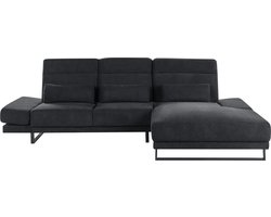 BELIANI IKAST - Hoekbank - Zwart - Linkszijdig - Polyester