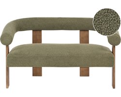 BELIANI ILBRO - Tweezitsbank - Groen/Donkerbruin - Bouclé