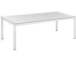 BELIANI ITALY - Tuintafel - Wit - 100 x 220 cm - PE rotan