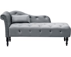 BELIANI IVRY - Chaise longue - Grijs - Linkerzijde - Fluweel