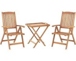 BELIANI JAVA - Bistroset voor 2 - Lichte houtkleur - Acaciahout