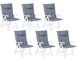 BELIANI Java/Amantea- Tuinkussen set van 6 - Blauw - 50 x 70 cm - Polyester