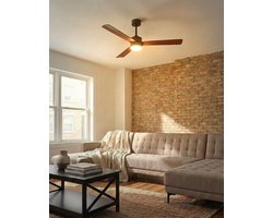 BELIANI JEREMY - Plafondventilator - Bruin - Synthetisch materiaal