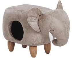 BELIANI JUMBO - Hocker - Lichtgrijs - Kunstleer