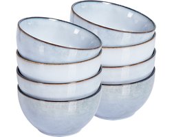 BELIANI JUNIPER - Kom set van 8 - Lichtblauw - Steengoed