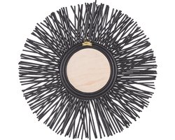 BELIANI KALASIN - Wandspiegel - Zwart - Rotan