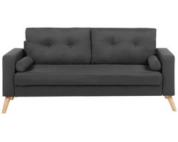 BELIANI KALMAR - Tweezitsbank - Donkergrijs - Polyester