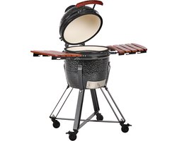 BELIANI KAMADO - Houtskoolgrill - Zwart - Keramiek