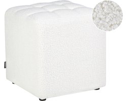 BELIANI KANSAS - Voetenbank - Wit - 38 cm - Bouclé