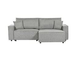 BELIANI KARILA - Hoekbank met opbergruimte - Grijs - Linkszijdig - Polyester