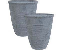 BELIANI KATALIMA - Bloempot set van 2 - Grijs - 50 cm - Stenenmix