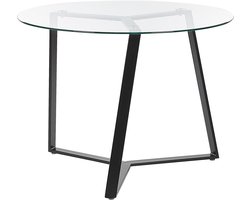 BELIANI KEBRI - Eettafel - Zwart - 100 x 100 cm - Veiligheidsglas