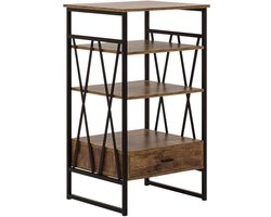 BELIANI KEENE - Boekenkast - Donkere houtkleur - Vezelplaat