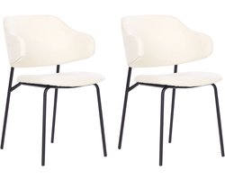 BELIANI KENAI - Eetkamerstoel set van 2 - Lichtbeige - Polyester
