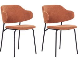 BELIANI KENAI - Eetkamerstoel set van 2 - Oranje - Polyester