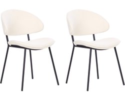 BELIANI KIANA - Eetkamerstoel set van 2 - Crème - Polyester