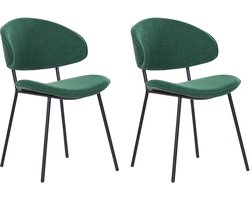 BELIANI KIANA - Eetkamerstoel set van 2 - Donkergroen - Polyester