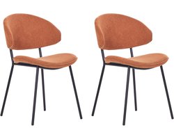 BELIANI KIANA - Eetkamerstoel set van 2 - Oranje - Polyester