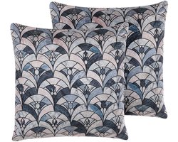 BELIANI KOODAL - Sierkussen set van 2 - Donkerblauw - 45 x 45 cm - Polyester