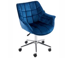 BELIANI LABELLE - Bureaustoel - Donkerblauw - Fluweel
