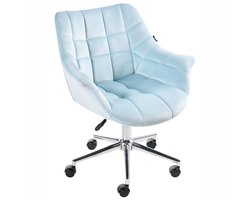 BELIANI LABELLE - Bureaustoel - Lichtblauw - Fluweel