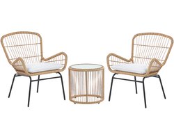 BELIANI LABICO - Bistroset voor 2 - Natuurlijk - PE rotan