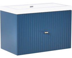 BELIANI LAGO - Wandgemonteerde wastafelkast - Donkerblauw - MDF