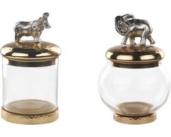 Beliani LAKI - Decoratieve potten set van 2 - Goud - Aluminium