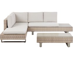 BELIANI LANCIANO - Loungeset voor 5 - Gebroken wit - PE rotan