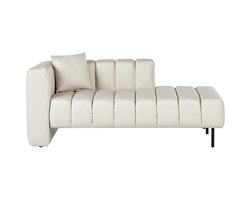 BELIANI LANNILS - Chaise longue - Gebroken wit - Linkszijdig - Vegan kunstleer