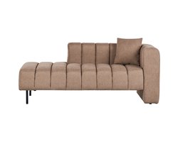 BELIANI LANNILS - Chaise longue - Lichtbruin - Rechtszijdig - Polyester