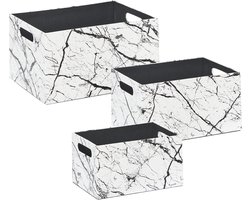 BELIANI LARSA - Opbergdozen set van 3 - Wit - Kunstleer