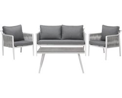 Beliani LATINA - Loungeset voor 4 - Wit - Aluminium
