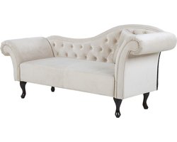 Beliani LATTES - Chaise longue - Beige - Fluweel