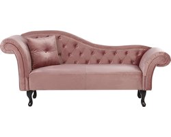 BELIANI LATTES - Chaise longue - Roze - Linkerzijde - Fluweel