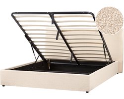 BELIANI LAVAUR - Bed met opbergruimte - Beige - 160 x 200 cm - Bouclé