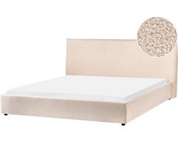 BELIANI LAVAUR - Tweepersoonsbed - Beige - 180 x 200 cm - Bouclé