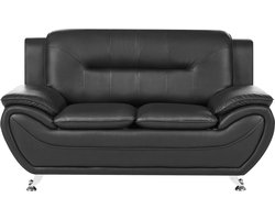 BELIANI LEIRA - Tweezitsbank - Zwart - Veganistisch eco-leer