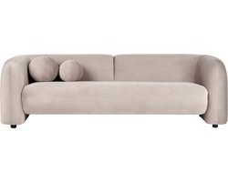 BELIANI LEIREN - Driezitsbank - Taupe - Fluweel