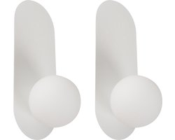 BELIANI LEISI - Wandlampen set van 2 - Wit - Opaalglas