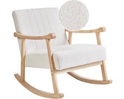 BELIANI LEKNES - Schommelstoel - Gebroken wit - Bouclé