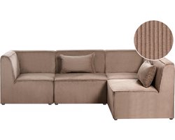 BELIANI LEMVIG - Hoekbank 4-zits - Zandbeige - Linkerzijde - Corduroy