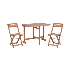 BELIANI LENOLA - Bistroset voor 2 - Lichte houtkleur - Acaciahout