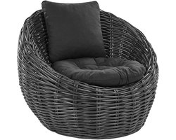 BELIANI LERICI - Tuinstoel - Zwart - Rotan