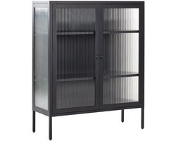 BELIANI LERRYN - Vitrinekast - Zwart - Staal