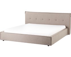 BELIANI LESTRE - Waterbed - Taupe - 180 x 200 cm - Linnen