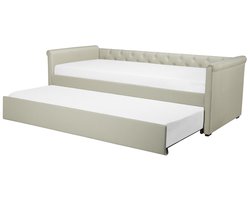 BELIANI LIBOURNE - Onderschuifbed - Beige - 90 x 200 cm - Polyester